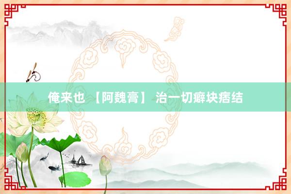俺来也 【阿魏膏】 治一切癖块痞结