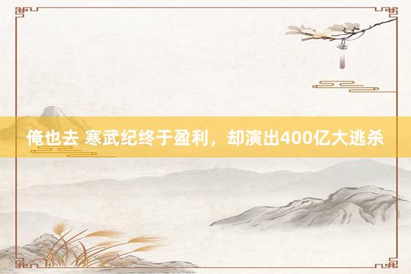 俺也去 寒武纪终于盈利，却演出400亿大逃杀
