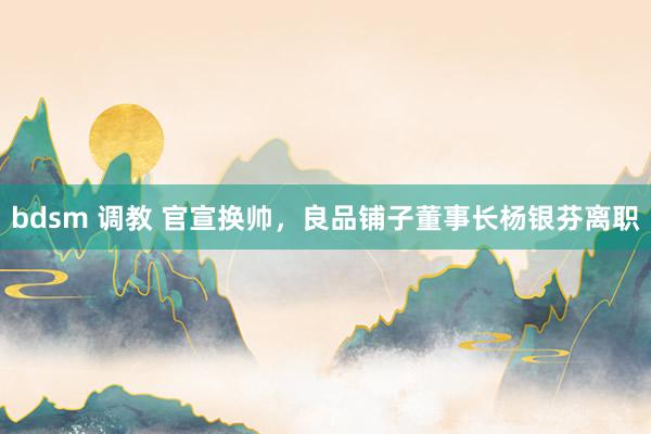 bdsm 调教 官宣换帅，良品铺子董事长杨银芬离职